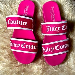 Juicy couture hot pink platform slides